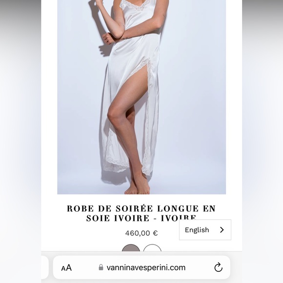 NWT Vannina Vesperini Blue Silk Long Slip Gown S - Picture 8 of 8